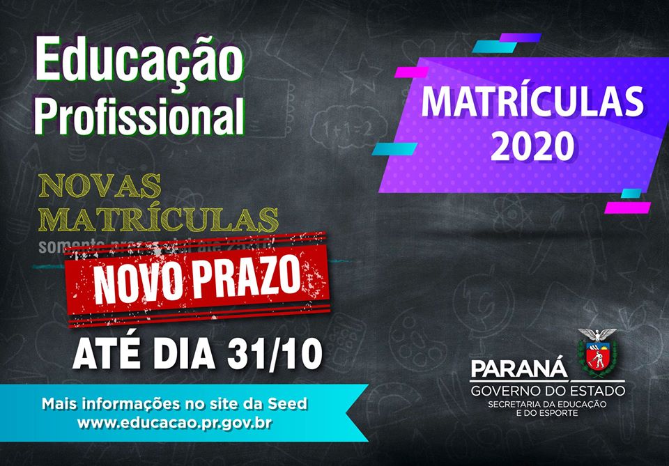 Inscrições para cursos técnicos são prorrogadas até 31 de outubro