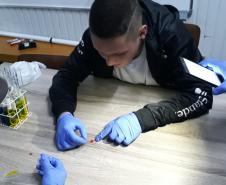 Alunos aprendem na prática como laboratórios realizam testes para determinação de fator Rh e sistema ABO