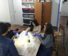 Alunos aprendem na prática como laboratórios realizam testes para determinação de fator Rh e sistema ABO
