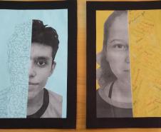 Alunos do Colégio Estadual de Segredo, da turma de Inglês 1 – Celem, realizaram atividade de técnica de colagem de foto de perfil.