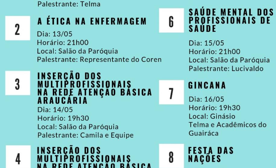 Programação da Semana de Enfermagem