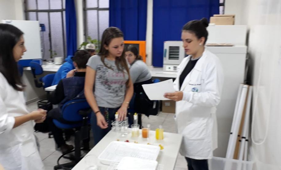 Aula prática sobre a atividade de enzimas proteolíticas extraídas de frutos.