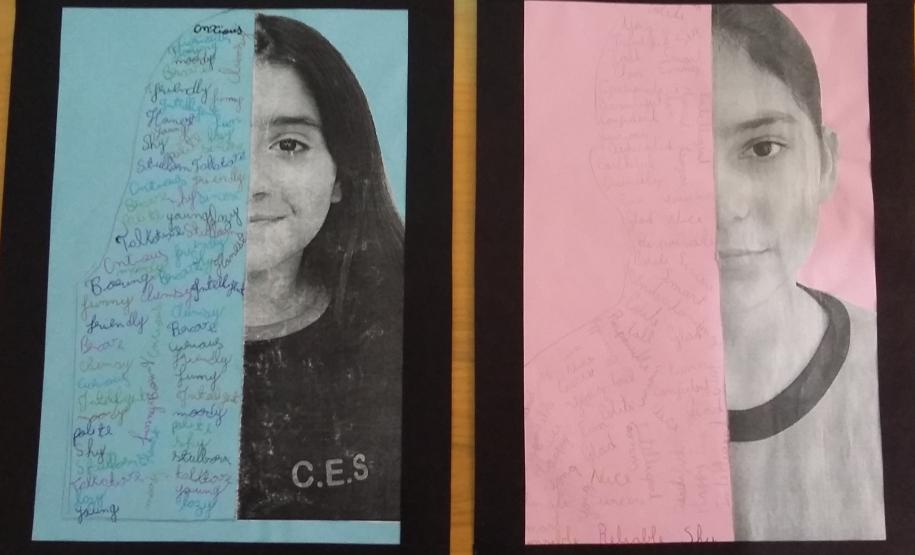 Alunos do Colégio Estadual de Segredo, da turma de Inglês 1 – Celem, realizaram atividade de técnica de colagem de foto de perfil.