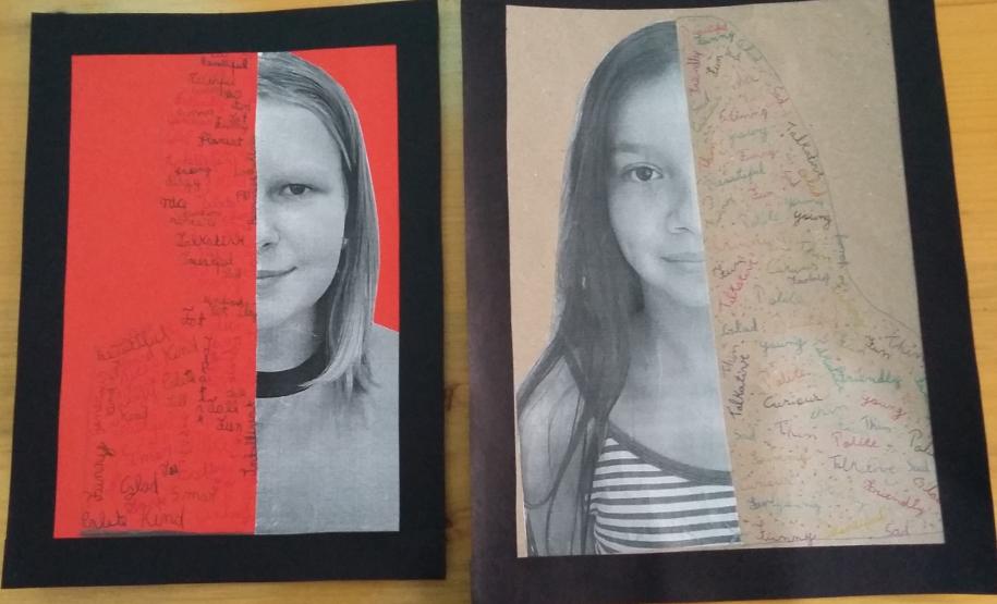 Alunos do Colégio Estadual de Segredo, da turma de Inglês 1 – Celem, realizaram atividade de técnica de colagem de foto de perfil.