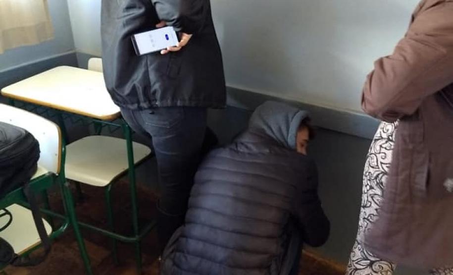 Aula prática de Física, no Colégio Estadual do Campo Prof. Luiz Andrade.