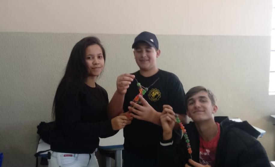 Alunos das 1ª Séries, do Colégio Estadual de Educação Profissional Arlindo Ribeiro - Agrícola, aprendem sobre genética de forma lúdica.